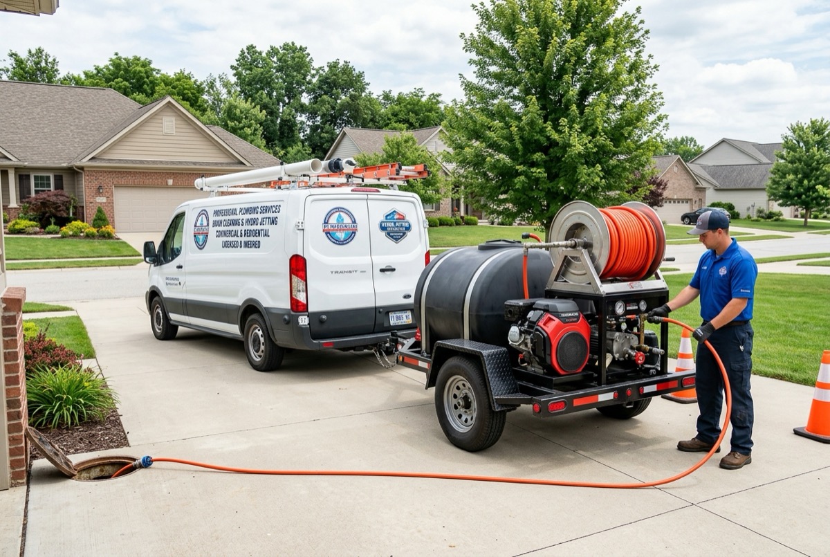 Plumbing service vehicle ready to dispatch in Elgin, IL